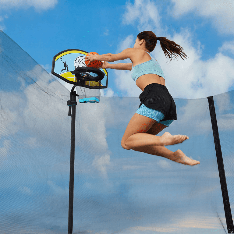  Trampoline Basketball Hoop, Fit for Straight Pole and Curved  Pole, Basketball Hoop for Trampoline with 2 Mini Basketball and Pump, Easy  to Install : Sports & Outdoors