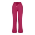 thumbnail image 3 of ibuvkizy Sweatpants Women Clearance! Ladies Fashionable Solid Color Casual Comfortable Pocket High Waisted Sports Pants and Sweatpants Hot Pink,XL, 3 of 5