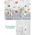 thumbnail image 3 of Blue Flowers Tie Up Curtains for Windows 45 Inch Length Balloon Curtains Kitchen Adjustable Balloon Window Shade Pink Watercolor Botanical Garden Floral Tie Up Valance Bathroom Curtain Window 34"x45", 3 of 6