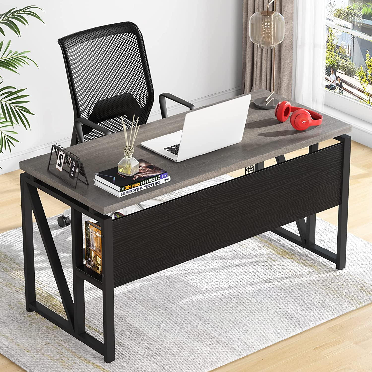 Tribesigns L Shaped Desk with Drawer, 55 inches Executive Desk and lateral File Cabinet, 2 Piece Home Office Furniture with Drawers lcoks