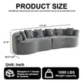 thumbnail image 2 of Timbernest 111.5" Curved Sectional Sofa, Oversized Boneless Cloud Couch, Corduroy 4-Seater Floor Sofa for Playing Living Room, Gray, 2 of 15