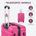 thumbnail image 4 of Gowill 4 Piece Luggage Sets,14/20 inch Hardside Lightweight ABS Carry-On Suitcase With Expandable Duffle Bag (Rose Red), 4 of 11