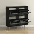 thumbnail image 3 of HOMCOM Shoe Cabinet with 4 Flip Drawers and Adjustable Shelves, Black, 3 of 10