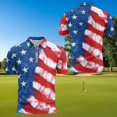 thumbnail image 4 of Garronmavis Patriotic Star Matching Golf Shirts for Couple Quarter Zip His and Hers Golf Shirts Matching Moisture Wicking Mens Hawaiian Shirt Lapel Design Golf Accessories for Men, 4 of 6