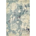 thumbnail image 1 of Unique Loom Positano Collection Coastal Modern Coral Lobster Shells Area Rug, 4' 0 x 6' 0, Light Blue/Beige, 1 of 1