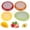 Red & Yellow & Orange & Green, variant on Set of 4 Reusable Fruit and Veggie Savers - Ideal for Avocados, Tomatoes, Apples, Garlic, Onions, and More