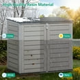 thumbnail image 4 of 51 Cu Ft Outdoor Storage Shed, Resin Storage Cabinet with Door & Lock, Multi-Purpose Outdoor Shed for Garbage Cans, Garden Tools, Bikes, Easy to Assemble, Gray, 4 of 8