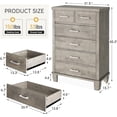 thumbnail image 2 of Garvee 45" Tall Dresser for Bedroom, 6-Drawer Wooden Chest of Drawers with Storage, Large Organizer Cabinet for Closet, Entryway & Living Room, Gray, 2 of 7