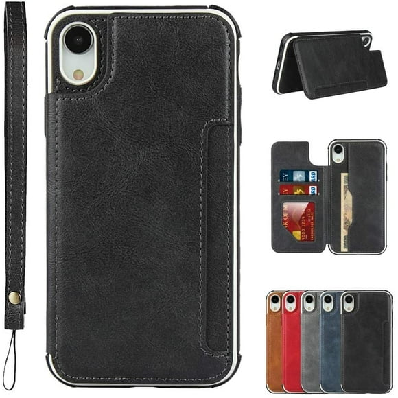 SailorTech for iPhone XR Wallet Case, Premium PU Leather Case with Kickstand Function & Card Slots, Wrist Strap,