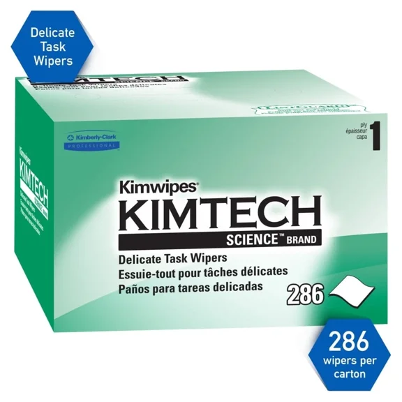Lot Of 2 Kimtech Kimwipes 1-Ply Delicate Task Wipes, 4.4" X 8.2" (Pack Of 286)