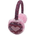 thumbnail image 1 of Girls Faux Fur Winter Earmuff with Knitted Colorful Design (Pink/Multi, One Size Fits All), 1 of 2