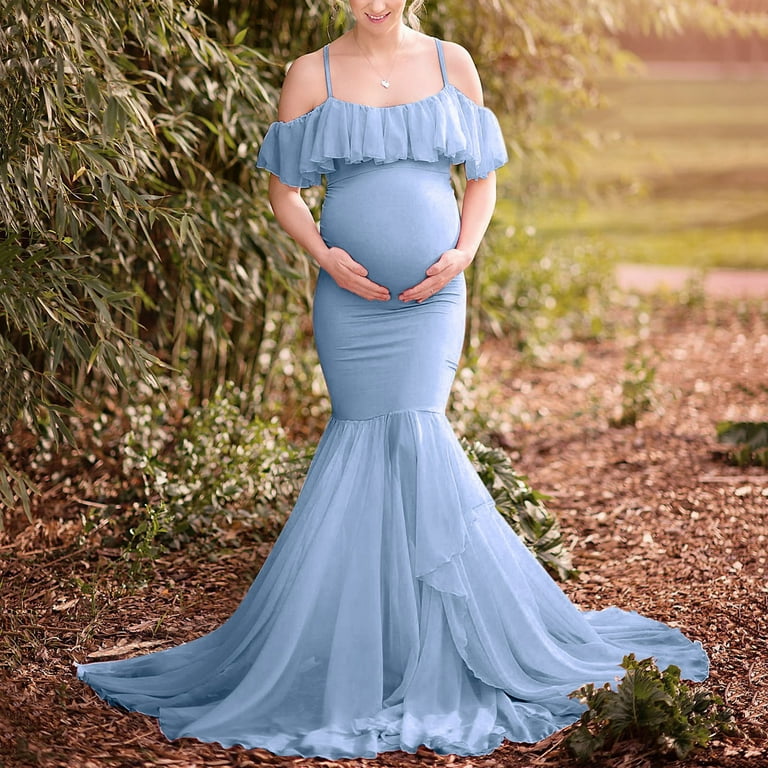 Light blue maxi dress maternity online