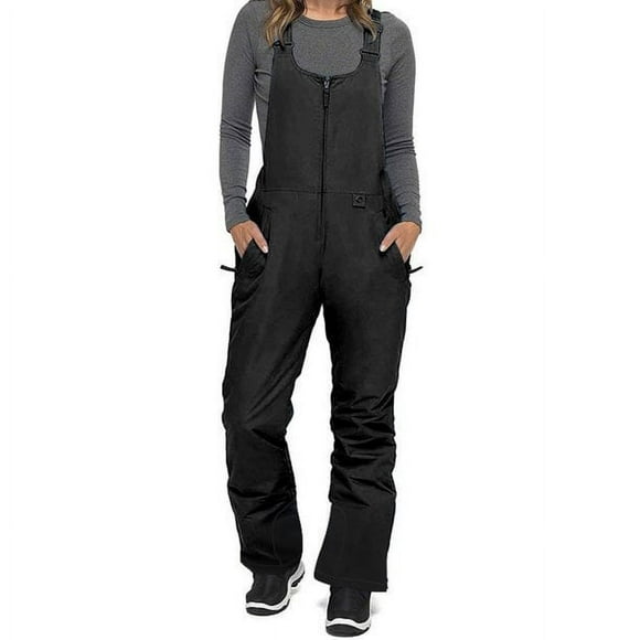 Womens Snow Bibs Waterproof Insulated Bib Snow Pants Ripstop Ski Pants Snowboard Overalls Gray 3XL