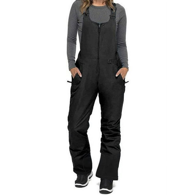 POINTERTECK Salopettes de Neige pour Femmes Imperméables Isolées Pantalons de Neige en Ripstop Pantalons de Ski Salopettes de Planche à Neige Gris 3TG