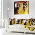 thumbnail image 3 of Designart Woman with Wolf - Portrait Throw Pillow - 18x18, 3 of 5