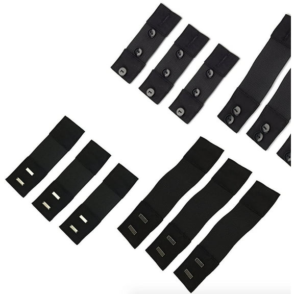 Pregnancy Stretch 12-Pack Waist Extension Set (3 Sm & 3 Lg Hooks, Buttons) by More of Me to Love