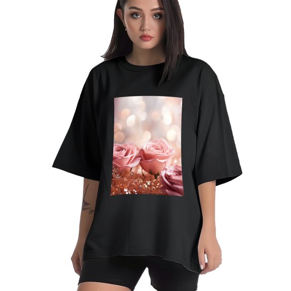 Plus Size Shirt for Women Black Tops for Women Short Sleeves Shirt for Women Pink Gold2 T Shirt Crewneck Shirt for Women XS