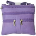 thumbnail image 5 of Soft Leather Cross Body Bag Purse Shoulder Bag 5 Pocket Organizer Micro HandbagTravel Wallet Multiple Colors HN907 (C), 5 of 47