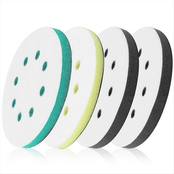New Arrivals 4 Pack Foam Sanding Pads for Orbital Sander, 5 Inch 8 Holes Sander Surfprep Pad