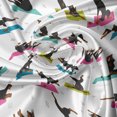 thumbnail image 7 of Ambesonne Dog Print Valance & Curtain, Dobermans in Yoga Poses, 55"x24", Pink Blue and Green, 7 of 7