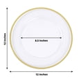 thumbnail image 4 of BalsaCircle 10 Clear Gold 12 in Round Heavy Duty Plastic Charger Plates Metallic Trim Party Events Decorations, 4 of 8