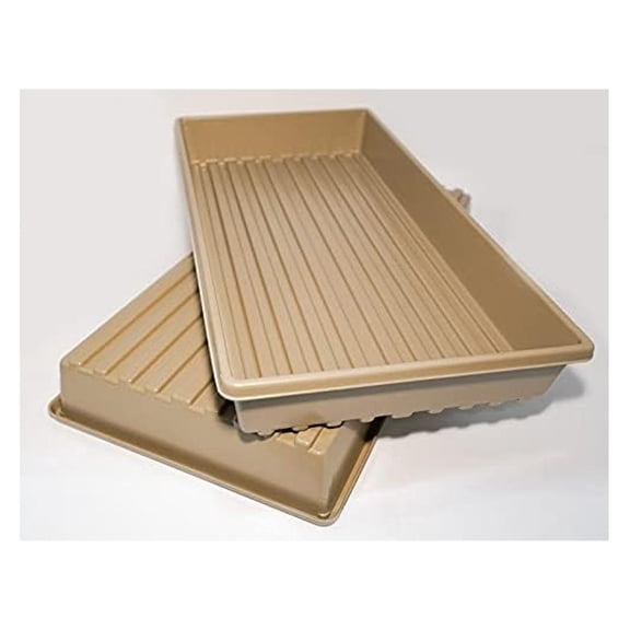 1020 Growing Tray for Garden Seeds, Microgreens, Wheatgrass (No Drain Holes) (5, Tan)