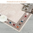 thumbnail image 5 of HOMERRY 2' x 3' Entryway Area Rug for Living Room Geometric Border Small Rug Traditional Distressed Accent Rug, Beige, 5 of 6