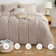 thumbnail image 2 of Muslin Duvet Cover Queen - 100% Washed Cotton Linen Like Gauze Comforter Cover 3 Pieces Breathable & Lightweight for All Season, 2 of 14
