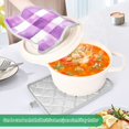 thumbnail image 3 of Yayeee Pot Holders Kitchen Heat Resistant with Pocket 7"x9.8" Cotton Oven Cooking Hot Pads, Purple and White Pattern, 3 of 7