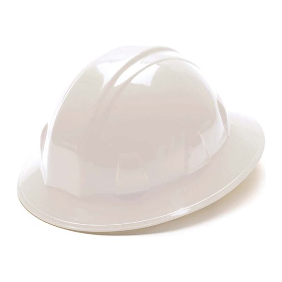 White-Full Brim 6 Pt Ratchet Suspension