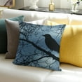 thumbnail image 3 of ZFLMY Square Bird Night Sky Cushion Cover 100% Linen Pillow Case 24x24in, 3 of 5