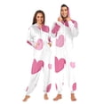 thumbnail image 3 of Pink Hearts Valentine Adult's Hoodie Onesie Jumpsuit One-Piece Pajamas with Zipper Unisex for Holiday XL, 3 of 7
