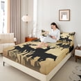 thumbnail image 4 of Homewish Western Deer Elk Full Size Sheets, Woodland Wildlife Animal Bed Sheets, Teens Kids Adult Men Sheet Sets, Super Cozy Room Decor, 4 Pieces, 4 of 7