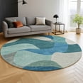 thumbnail image 6 of Addison Rugs Mayfield Premium Machine Washable Transitional Abstract Teal Round Rug, 8' x 8', 6 of 6