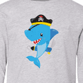thumbnail image 4 of Inktastic Pirate Shark, Cute Shark, Little Shark, Blue Shark Long Sleeve Youth T-Shirt, 4 of 5