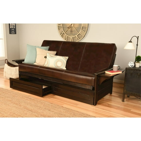 Phoenix Frame Queen-Espresso Finish- Trail Java Mattress-Stora Drawers