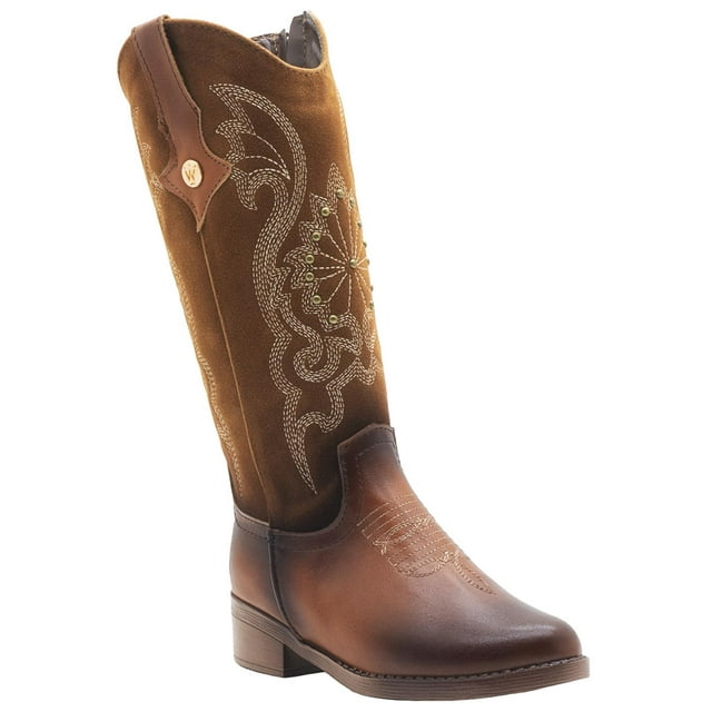 Bota Vaquera Larga Para Niña Wildcat® Color Tan Super Comoda beige 18