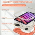 thumbnail image 5 of For iPad Mini 7th/6th Generation 8.3 inch 2024/2021 Case, 360 Rotatable Handle Stand, Shoulder Strap, Drop-Proof Design, Coral Orange, 5 of 7