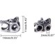 thumbnail image 2 of Cuentas sueltas de lobo de 2 mm de diámetro, de acero inoxidable tibetano, espaciadoras de plata de 14 mm, de metal, con forma de cabeza de animal, para collares y pulseras., 2 of 9