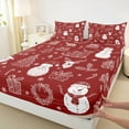 thumbnail image 3 of Manfei Santa Claus Snowman 3pcs Twin Sheet Sets for Teens Boys Girls,Xmas Tree Snowman Twin Fitted Sheet,Merry Christmas Breathable Flat Sheet,Super Cozy Room Decor, 3 of 7