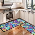 thumbnail image 3 of Kitchen Rugs Sets Of 2,Blue Pioneer Flower and Leaf Pattern Anti Fatigue Kitchen Mat Rugs Non Slip Washable,Decorative Kitchen Floor Mats for Kitchen,Sink,Laundry,17"x47"+17"x47", 3 of 5