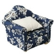 thumbnail image 1 of Guardoinrt 1/2/3/5 Sofa Mini Furniture Toy Miniatures Pillow Decoration Statue Simulation Crafts Model Accessory Present Blue White Flower 1 Pc, 1 of 6
