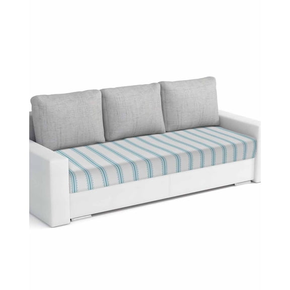 Blue Striped Couch Cushion Covers Stretch, Washable Sofa Seat Covers Individual Seat Cushion Sofa Slipcovers Blue White Stripes Farmhouse Couch Cover Furniture Protector L-1PCS
