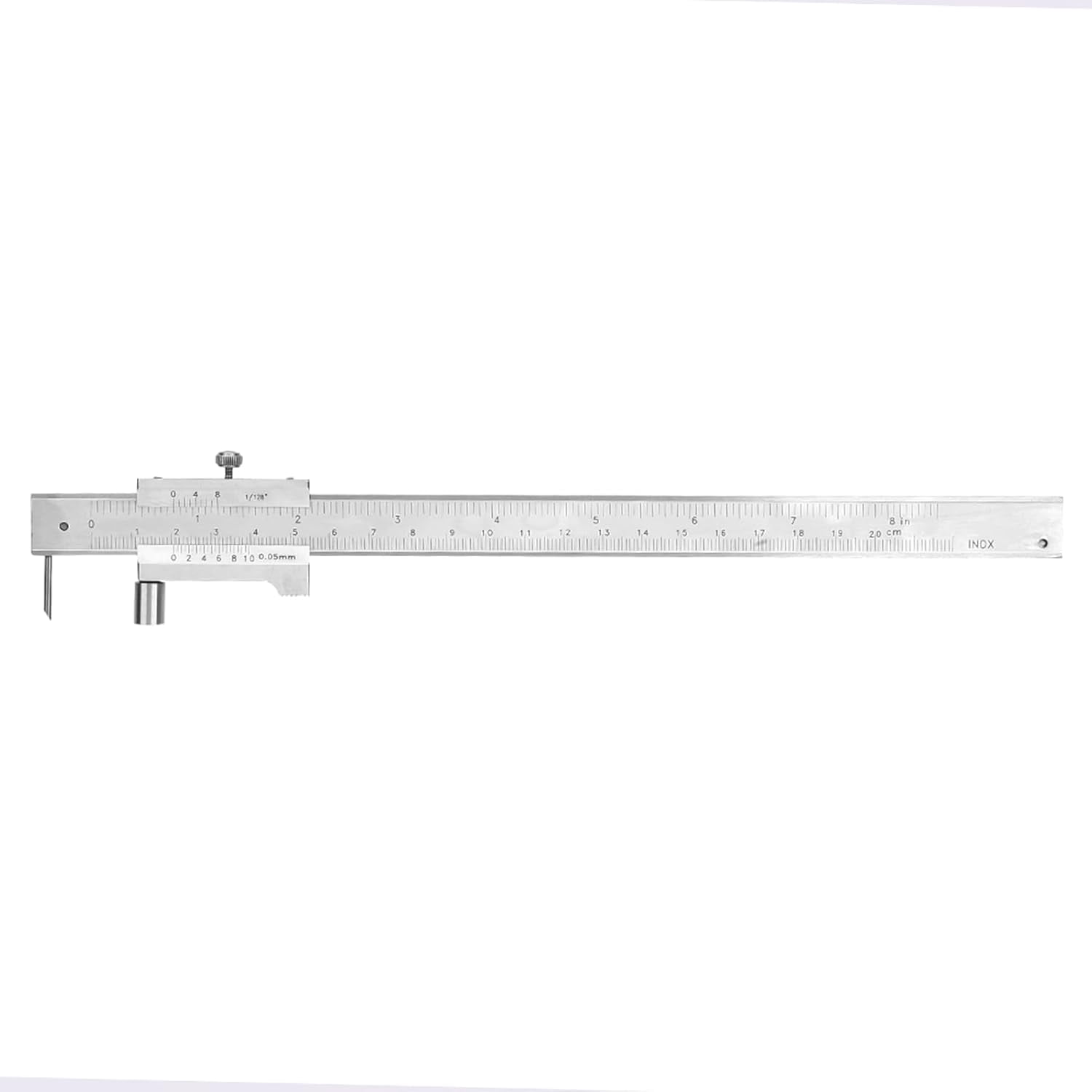 ABCISI Metal Scriber Calipers, 200mm 8in Marking Gauge Calipers, Carbide Scribe Caliper for Scribing Iron, Steel, Wood and Other Materials, Stainless Steel Vernier Calipers, Marking Tool