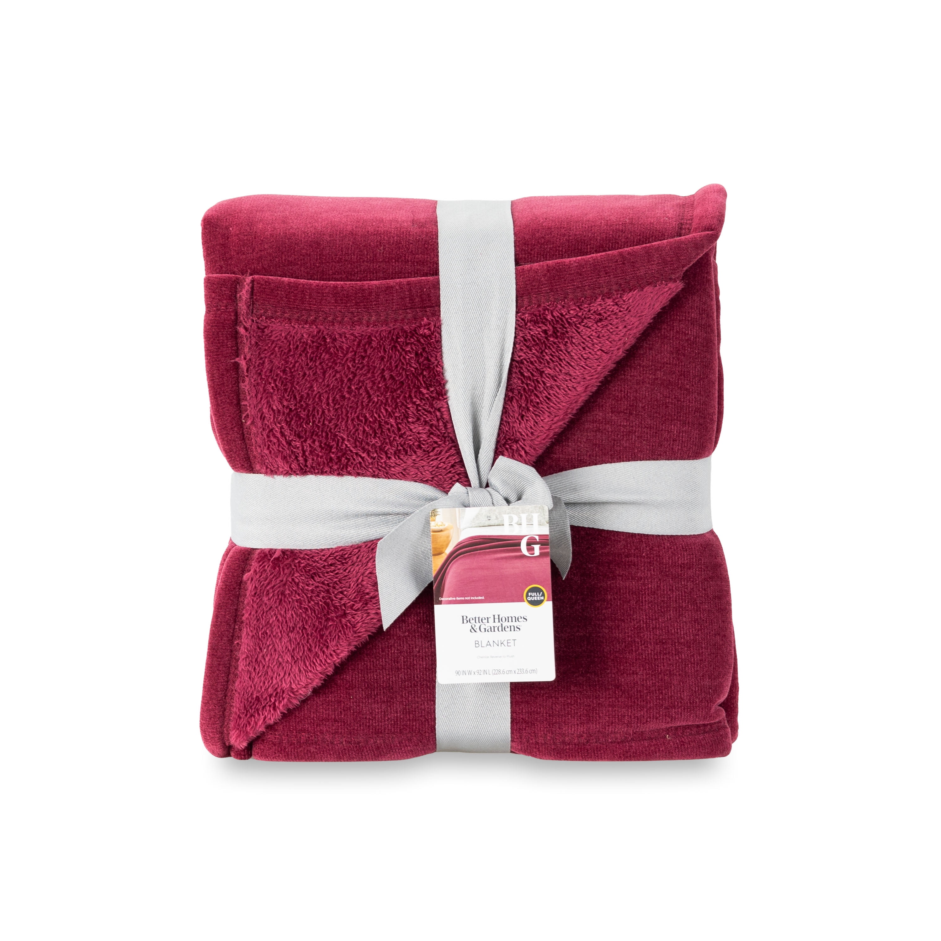 Better Homes & Gardens Wexford Soft Chenille Adult Bed Blanket, King Size, Merlot Wine