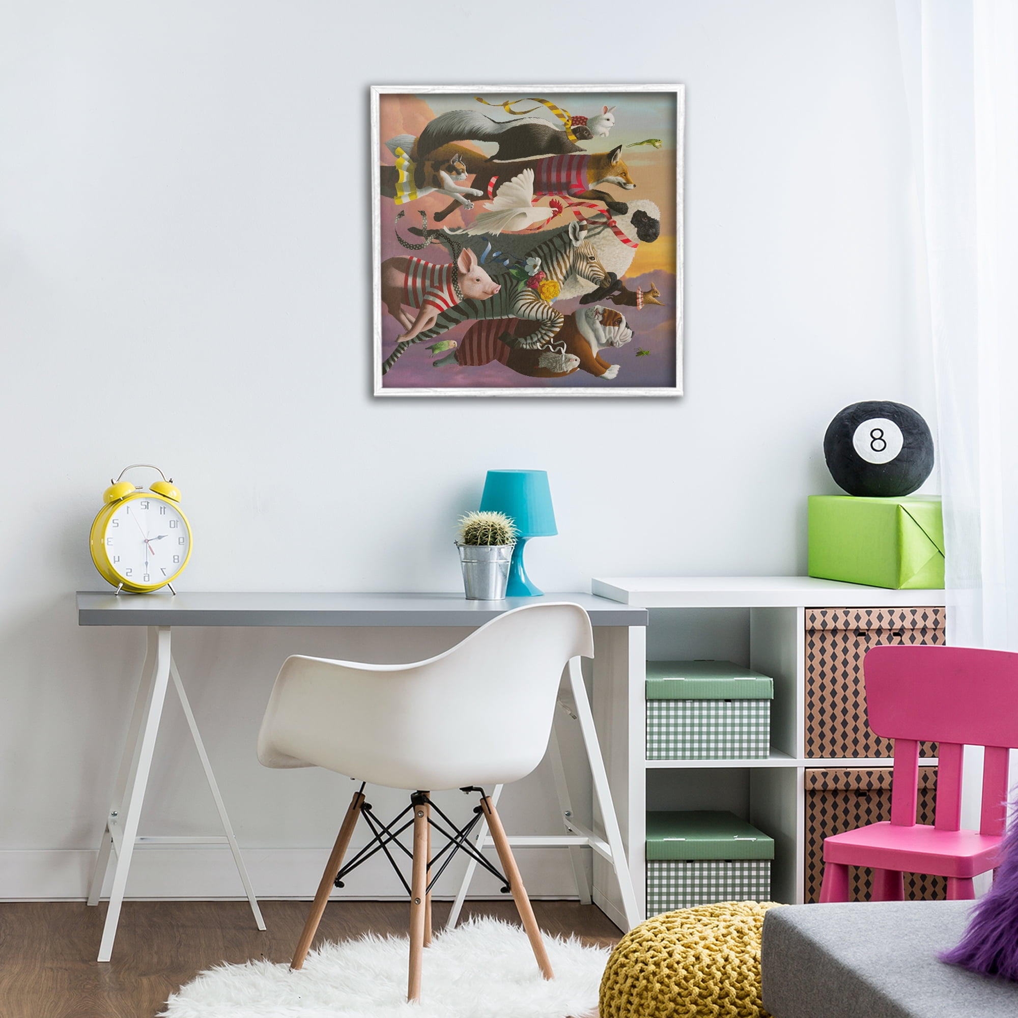 Thick As Thieves Animals White Framed Giclee Art, design by Heather Gauthier