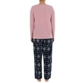 thumbnail image 3 of Fruit of the Loom Womens and Womens Plus Beyond Soft Jersey Top and Fleece Bottom Pajamas 2-Piece Set, 3 of 11