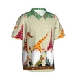 thumbnail image 2 of Bixox Men's Hawaiian Shirts Men's Christmas Card With Gnomes Print Short-Sleeve Shirt-XX-Large, 2 of 8