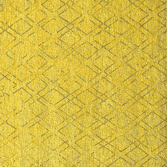Ahgly Company Indoor Square Solid Yellow Modern Area Rugs, 6' Square