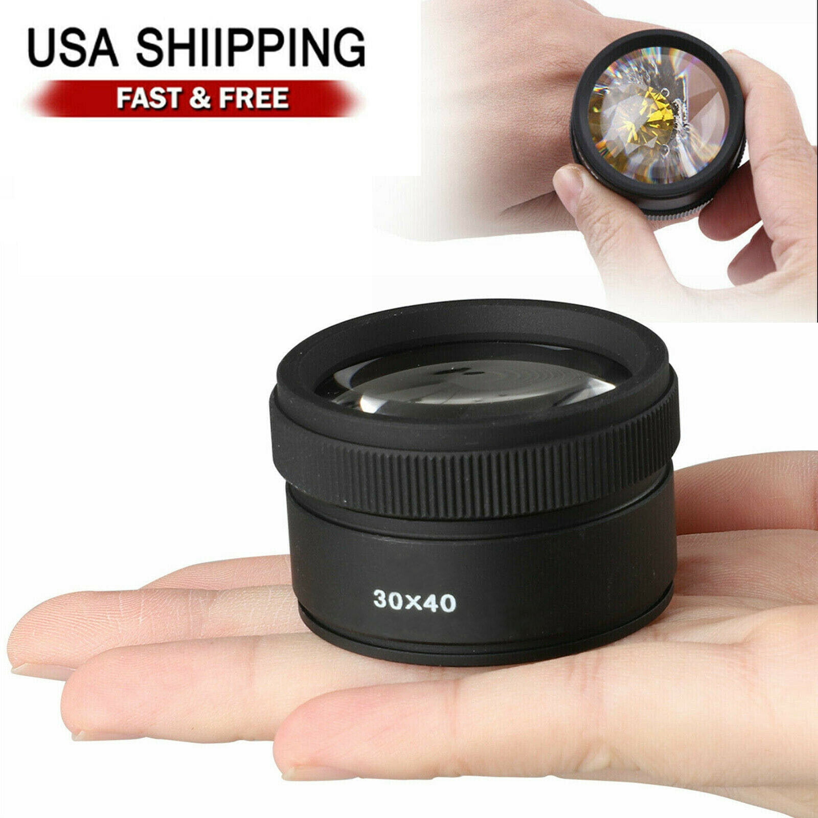 40x Magnifying Glass Eye Loop Optical Magnifier Jewelry Watch Repair Tool